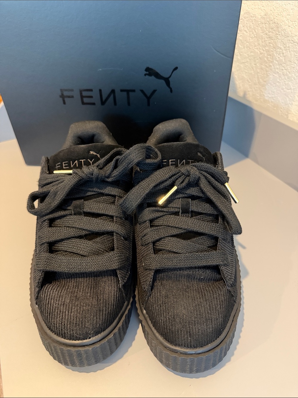FENTY by PUMA Women's Black Corduroy Platform Sneakers size 11